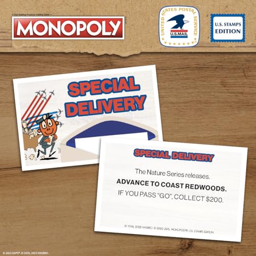 Monopoly: U.S. Stamps Edition | Buy, Sell, Trade Iconic & Collectible USPS Stamps | Classic Monopoly Game | Officially-Licensed United States Postal Service Merchandise