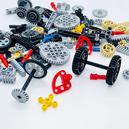 TACYILLU 145 Pcs Building Blocks Parts Gear and Axle Set Connectors Wheels Liftarm Pins Accessories Brick Sets Toys Tight Fit with Major Brands…