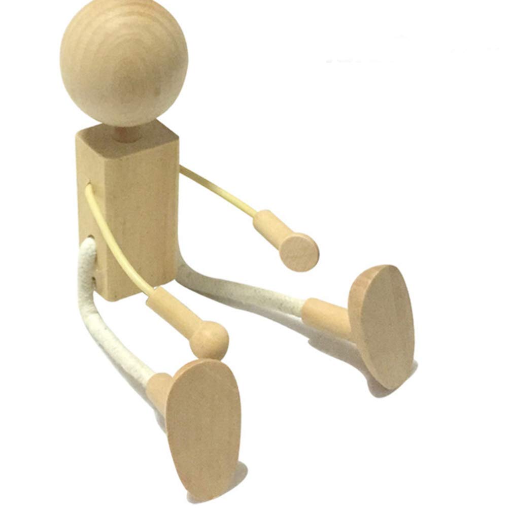 Wooden People Shapes Wood Baby Peg Doll Unfinished People Doll Wooden People Decorations for Kids Painting DIY Craft Art Peg Game Unfinished Doll Crafts