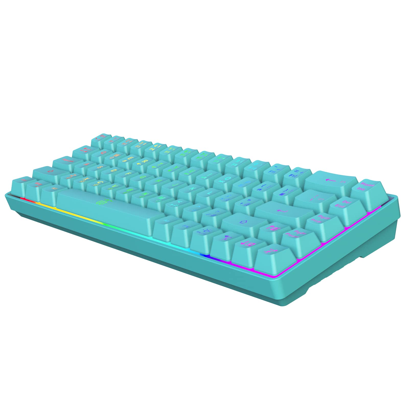 Snpurdiri 60% Membrane Gaming Keyboard,RGB Compact Wired Small Keyboard, Strong Mechanical Feel for PC/Mac Gamer, Typist, Travel, Easy to Carry on Business Trip(68 Keys,Blue)