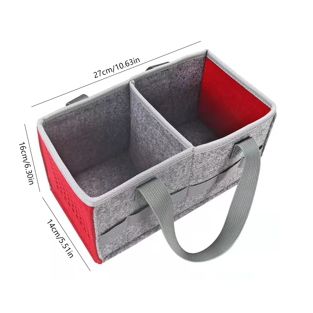 Carrying Case for Toniebox Starter Set, Storage Bag for Tonies Box with Elastic Bands for Tonies Figures Large Felt Cloth Portable Bag Carrying Bag for Tonies Characters and Audio Player, Red, 27