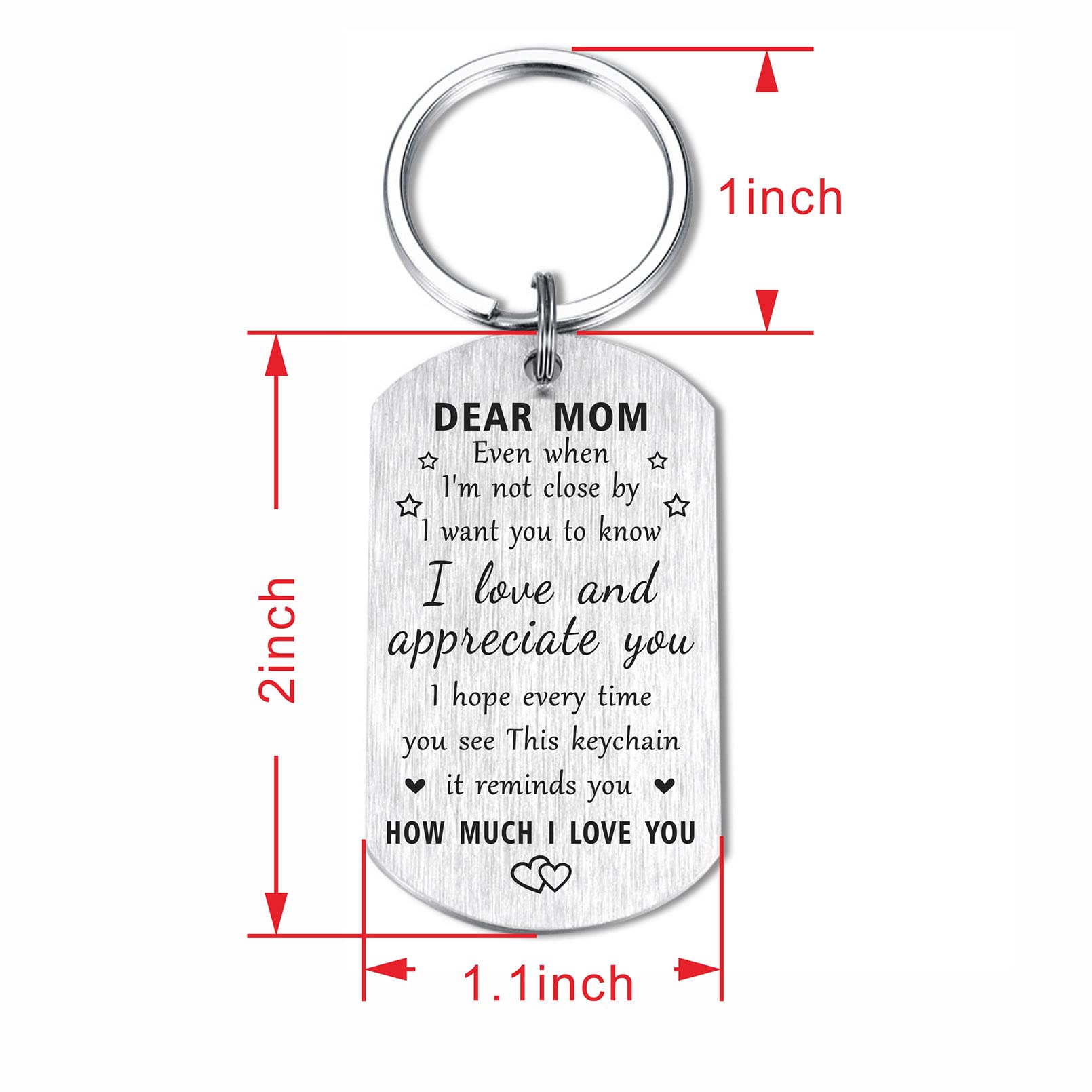 Mom Birthday Gifts, Remember I Love You Mom Keychain, Meaningful Mother Bday Present from Son Daughter