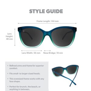 Knockaround Deja Views Polarized Sunglasses for Women - Impact Resistant Lenses & Full UV400 Protection, Rising Tide Blue