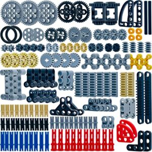 TACYILLU 145 Pcs Building Blocks Parts Gear and Axle Set Connectors Wheels Liftarm Pins Accessories Brick Sets Toys Tight Fit with Major Brands…