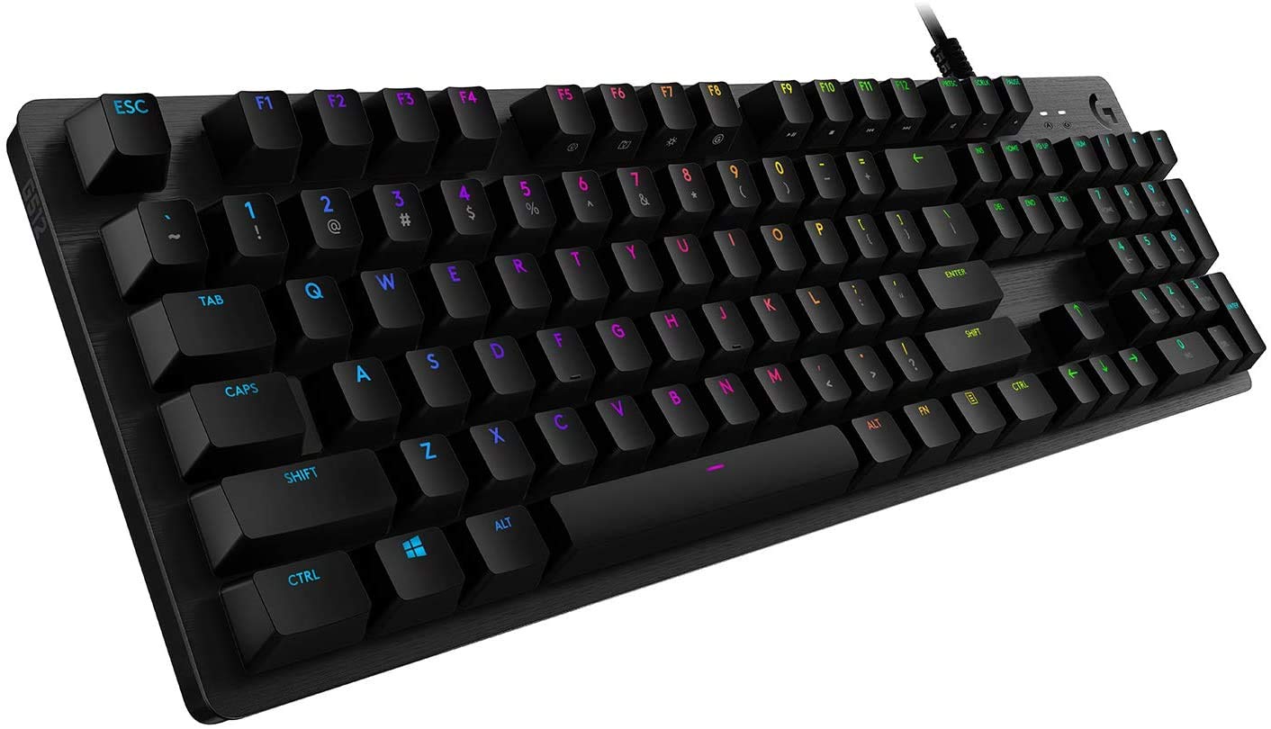 Logitech G512 Carbon LIGHTSYNC RGB Mechanical Gaming Keyboard with GX Brown switches - Tactile (Renewed)