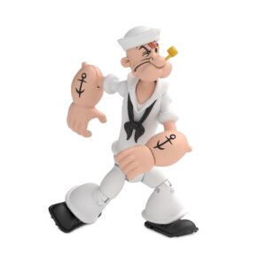 Boss Fight Studio Popeye in White Sailor Suit Popeye Classics Wave 2 Collectible Action Figure – Highly Articulated Figurine with Accessories Including Spinach, Oil Can, and Alternate Head - 1:12