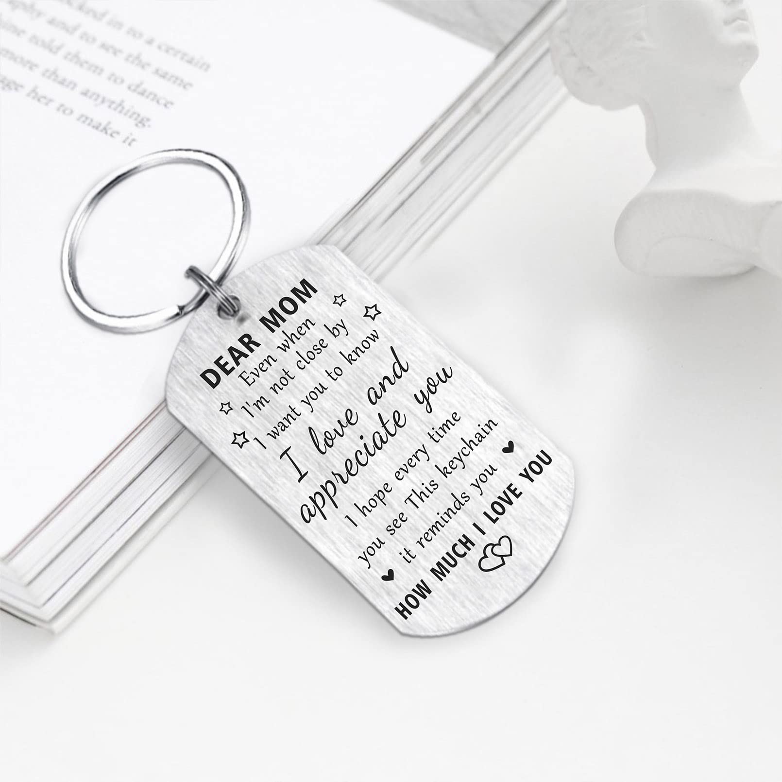 Mom Birthday Gifts, Remember I Love You Mom Keychain, Meaningful Mother Bday Present from Son Daughter