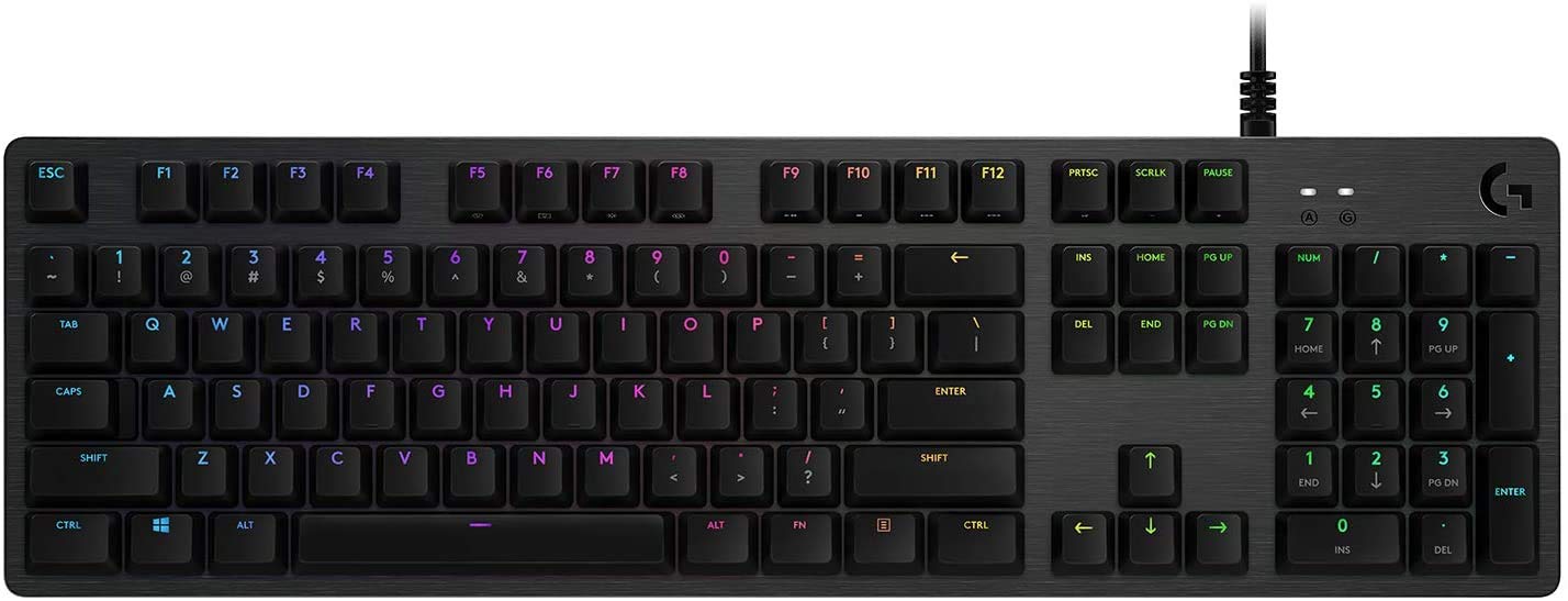 Logitech G512 Carbon LIGHTSYNC RGB Mechanical Gaming Keyboard with GX Brown switches - Tactile (Renewed)