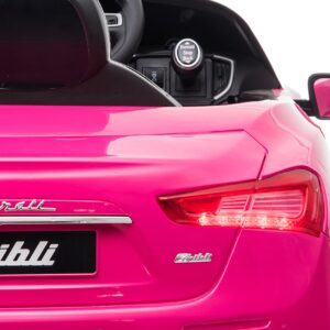 Best Ride On Cars Maserati Ghibli, 12V Battery Powered Ride On Toy, Pink, Large