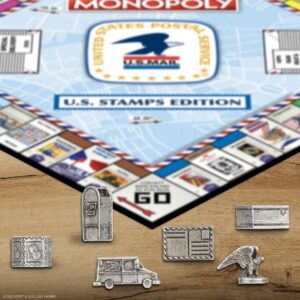 Monopoly: U.S. Stamps Edition | Buy, Sell, Trade Iconic & Collectible USPS Stamps | Classic Monopoly Game | Officially-Licensed United States Postal Service Merchandise