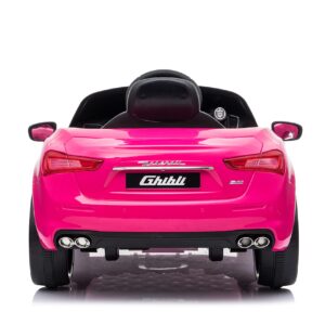 Best Ride On Cars Maserati Ghibli, 12V Battery Powered Ride On Toy, Pink, Large