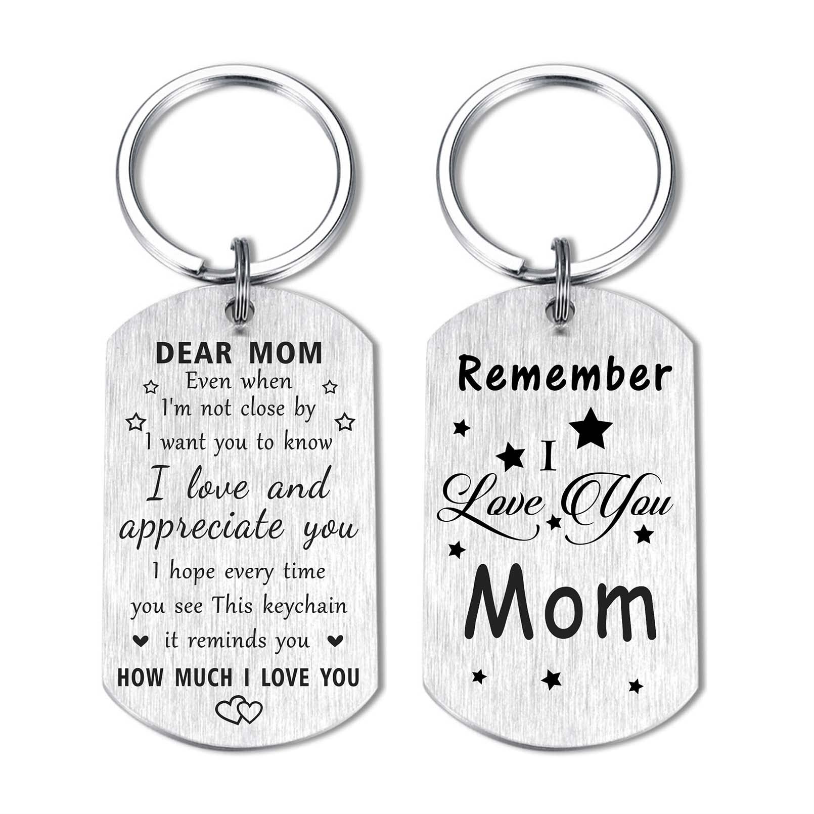 Mom Birthday Gifts, Remember I Love You Mom Keychain, Meaningful Mother Bday Present from Son Daughter