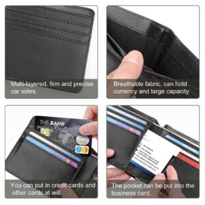 Donnapink Black White Scottish Highland Cow Vintage Style Leather Bifold Wallet Coin Purse Soft Stylish Credit Pass Case Card-Holder for Boy Girl Men Woman Money Storage