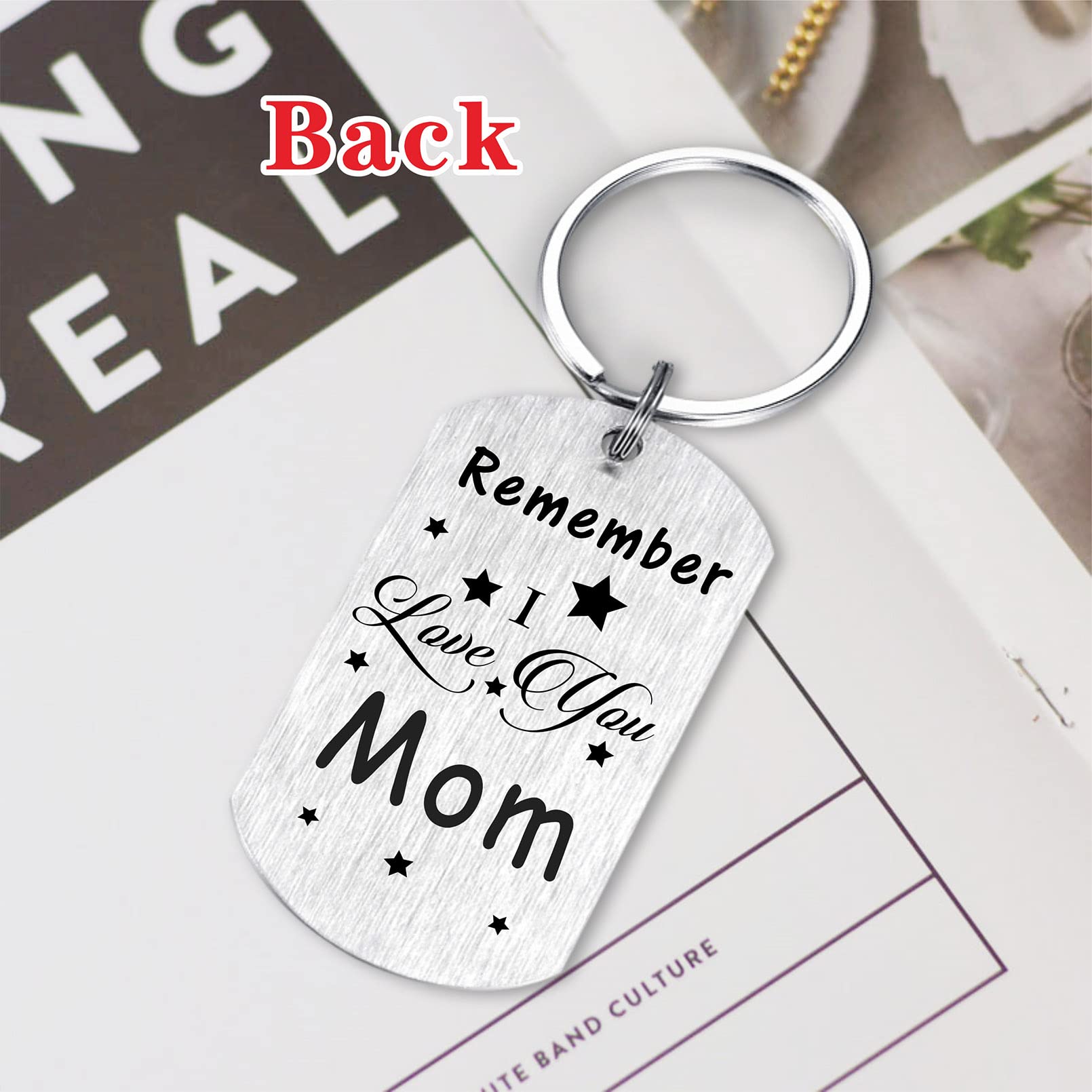 Mom Birthday Gifts, Remember I Love You Mom Keychain, Meaningful Mother Bday Present from Son Daughter