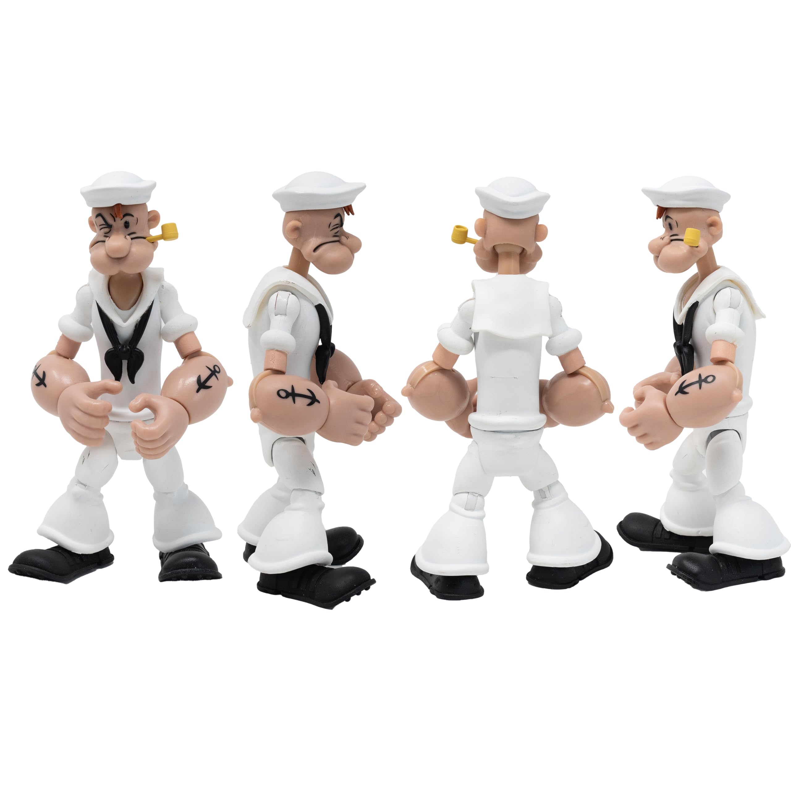 Boss Fight Studio Popeye in White Sailor Suit Popeye Classics Wave 2 Collectible Action Figure – Highly Articulated Figurine with Accessories Including Spinach, Oil Can, and Alternate Head - 1:12