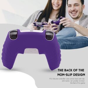 PS5 Controller Skin Anti-Sweat, Anti-Slip,and Dustproof PS5 Silicone Controller Case PS5 Controller Accessories for PlayStation 5 Controller Skin(Purple)