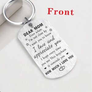 Mom Birthday Gifts, Remember I Love You Mom Keychain, Meaningful Mother Bday Present from Son Daughter