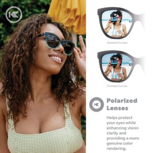 Knockaround Deja Views Polarized Sunglasses for Women - Impact Resistant Lenses & Full UV400 Protection, Rising Tide Blue