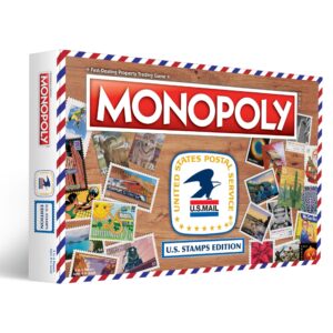 Monopoly: U.S. Stamps Edition | Buy, Sell, Trade Iconic & Collectible USPS Stamps | Classic Monopoly Game | Officially-Licensed United States Postal Service Merchandise