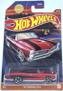 hot wheels- '67 pontiac gto - convertible series 6/10 [red] - walmart exclusive