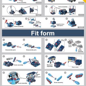 Take Apart Vehicle Magnetic Toy, 5-in-1 Tool Building Trucks Transform to Dinosaur Robot STEM Assemble Car with Storage Box, Kids Child Holiday Birthday Gift for 3 4 5 6 7 8 Year Old Boys Girls