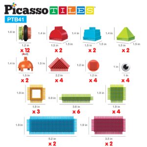 Picasso Toys 41pc Hedgehog Hedgehog Block Building Blocks Construction Toy Set w/IdeaBook Learning Playset None Magnetic STEM STEAM Educational Kit Child Brain Development Preschool Kindergarten PTB41