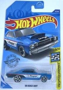 hot wheels - '68 dodge dart - hw speed graphics 5/10 [blue] # 70/250