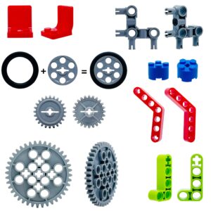 TACYILLU 202 Pcs Building Blocks Parts Gear Chain Wheels Connectors Axle, Liftarm, Pins Accessories Brick Sets Toys Tight Fit with Major Brands…