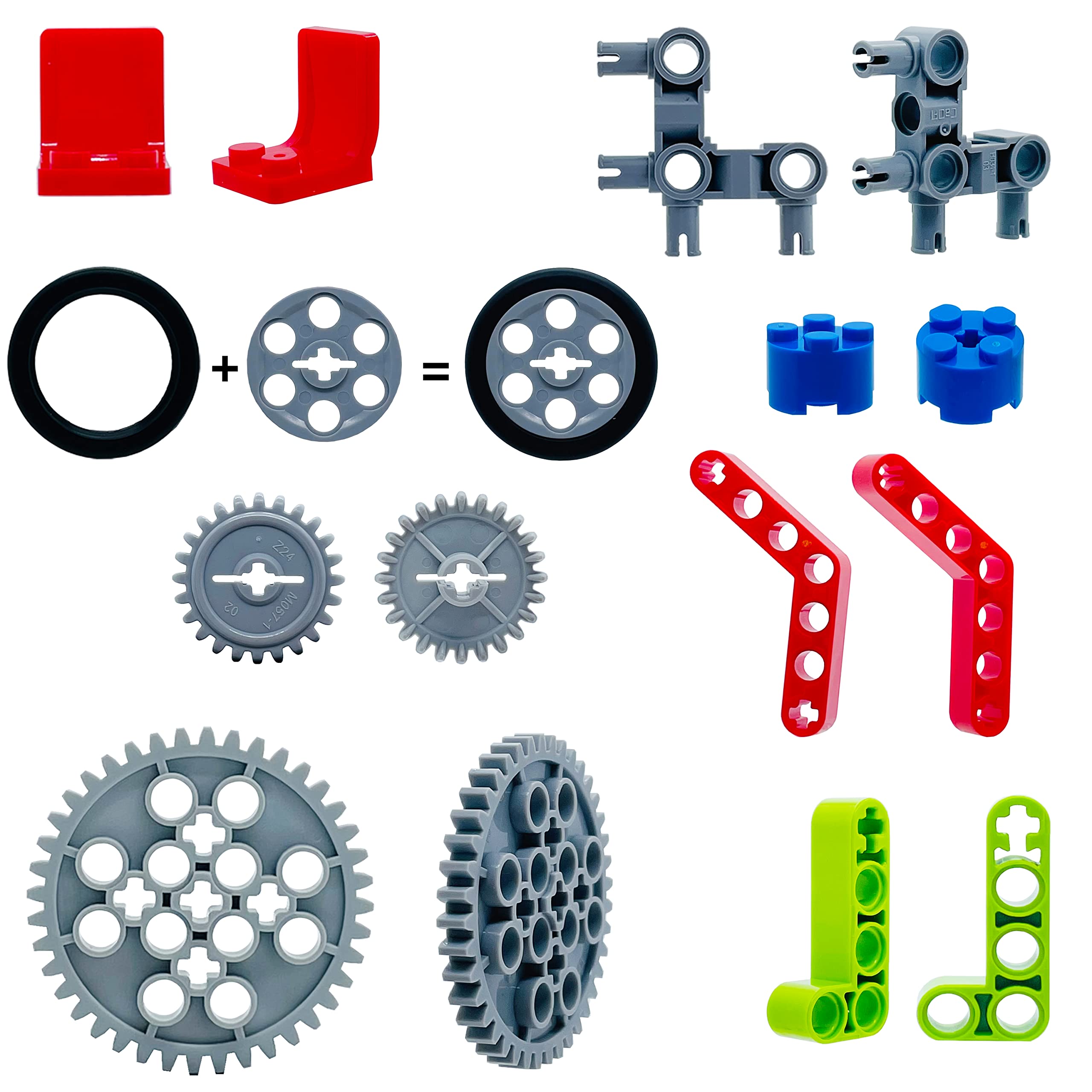 TACYILLU 202 Pcs Building Blocks Parts Gear Chain Wheels Connectors Axle, Liftarm, Pins Accessories Brick Sets Toys Tight Fit with Major Brands…