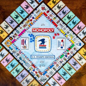 Monopoly: U.S. Stamps Edition | Buy, Sell, Trade Iconic & Collectible USPS Stamps | Classic Monopoly Game | Officially-Licensed United States Postal Service Merchandise