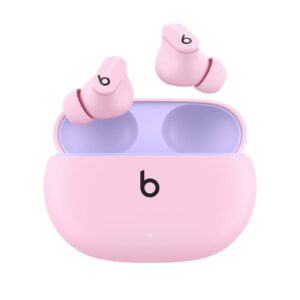 beats studio buds - true wireless noise cancelling earbuds - compatible with apple & android, built-in microphone, ipx4 rating, sweat resistant earphones, class 1 bluetooth headphones - sunset pink