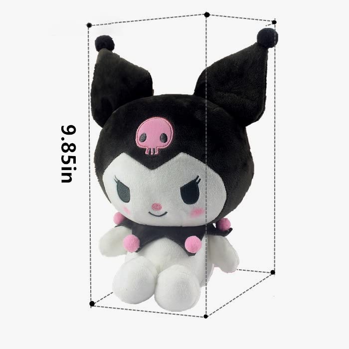 EVESKY Kawaii Plush Toys Lovely Cartoon Dolls Soft Stuffed Doll for Fans Kids Girls 10in (Black)