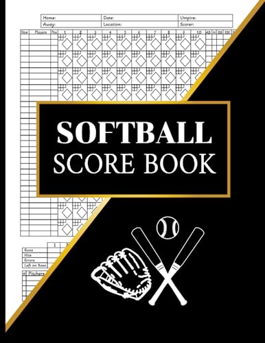 Softball Scorebook: 120 Page Softball Score keeping book Large Print 8.5 x 11" , Softball Score sheets, Softball Score Cards