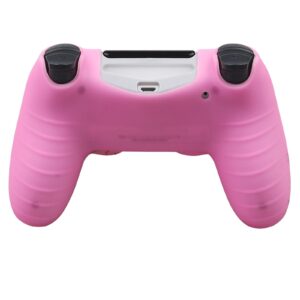 RALAN Pink Controller Skins for PS4, Silicone Controller Cover Skin Protector Compatible with PS4 Slim/PS4 Pro Controller (Pink Pro Thumb Grip x 6,Skull Cap Grip x 2)(Camouflage Pink+White Pink