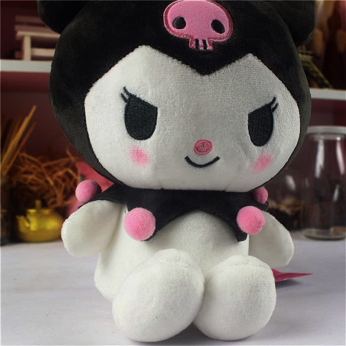 EVESKY Kawaii Plush Toys Lovely Cartoon Dolls Soft Stuffed Doll for Fans Kids Girls 10in (Black)