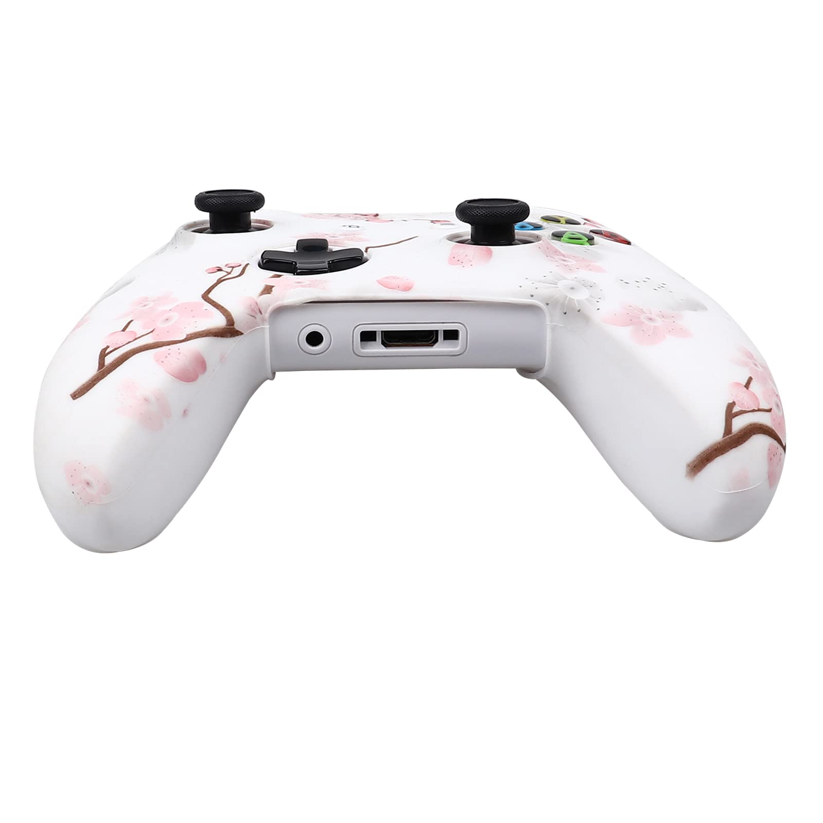 RALAN Pink Controller Skins for Xbox One, Silicone Controller Cover Skin Protector Compatible for Xbox Ones Controller (Pink Pro Thumb Grip x 2,Cat + Skull Cap &Cover Grip x 2) Blue Butterfly Pink