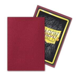 Arcane Tinmen Dragon Shield Sleeves – Matte Japanese: Blood Red 60CT - Card Sleeves are Smooth & Tough - Compatible with Yugioh & Cardfight Vanguard (AT-11150)