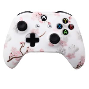 RALAN Pink Controller Skins for Xbox One, Silicone Controller Cover Skin Protector Compatible for Xbox Ones Controller (Pink Pro Thumb Grip x 2,Cat + Skull Cap &Cover Grip x 2) Blue Butterfly Pink