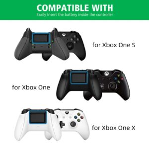 CICMOD Controller Charger Rechargeable Battery Pack for Xbox One, Xbox One X, Xbox One S, 2pcs Batteries, Black