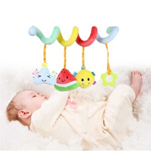 Baby Spiral Hanging Stroller,Car Seat Toys Toy Newborn Sensory Plush Activity Toys for Bed Bassinet Crib Baby Carrier Gifts for 0 3 6 9 12 Months