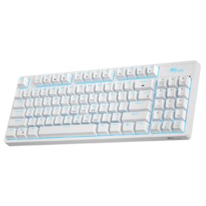 rk royal kludge rk89 85% triple mode bt5.0/2.4g/usb-c hot swappable mechanical keyboard, 89 keys compact mechanical keyboard with detachable frame & software (hot-swappable red switch, white)