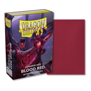 Arcane Tinmen Dragon Shield Sleeves – Matte Japanese: Blood Red 60CT - Card Sleeves are Smooth & Tough - Compatible with Yugioh & Cardfight Vanguard (AT-11150)