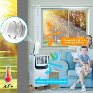 Aozzy Portable Air Conditioner Window Kit Fit for All AC with 5.1/5.9" Exhaust Hose, Upgrade AC Vent Kit for Sliding Window with 4 Adjustable Plates, Rain Cover, Seamless Connection, Max lenght to 60"