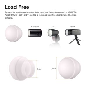 Godox AK-R22 Collapsible Diffusion Dome, Diffuser for Godox V1/ V1pro Round Head Flash, Godox AD100Pro, Godox H200R