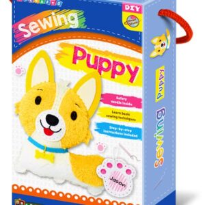 C.S. Kids Magic World DIY Personalised Sewing Kit - Puppy |Frist Sewing Arts & Crafts Gifts | Educational Sewing Kit for Kids | Sew Your Own (Safety Needle & Instruction Included)