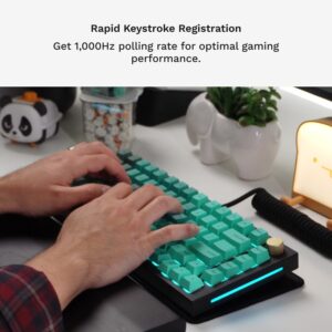 Glorious Gaming GMMK PRO 75% - Modular Mechanical Gaming Keyboard, TKL Size, 1.5kg Frame, Fox Switches, Fully Customizable, Coiled Cable, Wrist Rest, White PBT Keycaps, RGB, QWERTY - Black