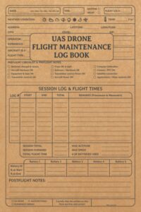 uas drone flight maintenance log book: drone flight log book, repair logbook, & maintenance log book