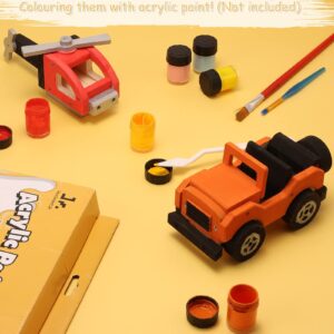 SainSmart Jr. Woodworking Building Kit, 2-in-1 Kids STEM Projects Set, DIY Wood Crafts Assembly Toys with Different Combinations for Boys and Girls