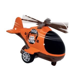 patrol & rescue helicopter - tiger from deluxebase. friction helicopter toy with spinning rotor for kids and toddlers