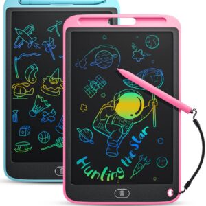 Cousper LCD Writing Tablet, 2 Pack 10 Inch Doodle Board Toys for Toddlers Kids, Colorful Drawing Tablets for 3 4 5 6 7 8 Years Old Boys and Girls, Educational Learning Toys Birthday Gifts, Blue+Pink